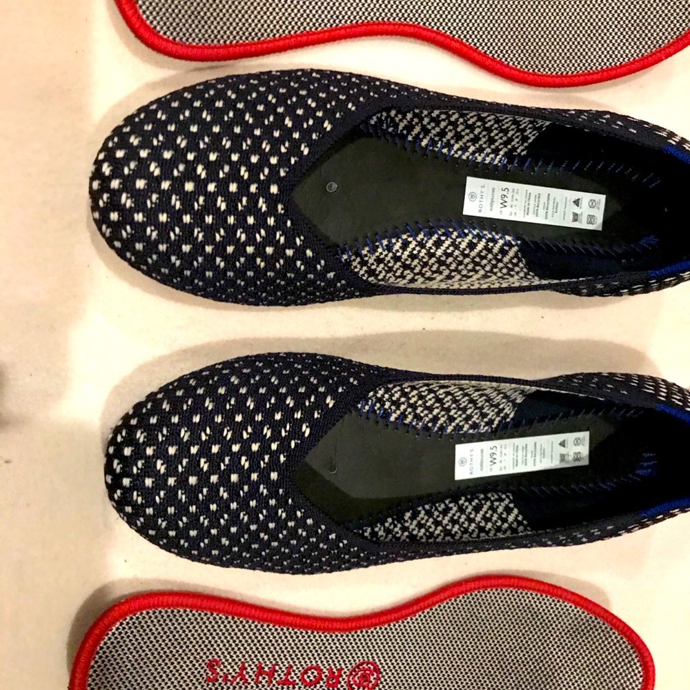 Rothy’s sz 9.5 Navy Honeycomb flats VGUC